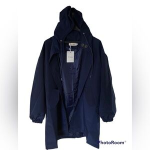 NWT NORD Water Resistant Hooded Rain Jacket in Navy size XL